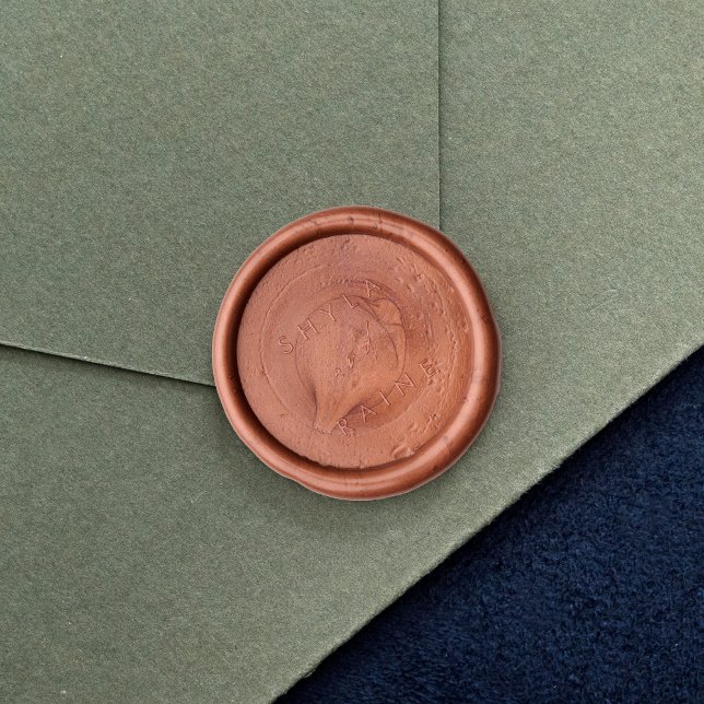 Boho Chic Names Wedding Wax Seal Sticker (Creator Uploaded)