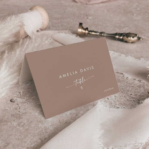 Boho Chic Neutral Taupe Guest Name Place Cards