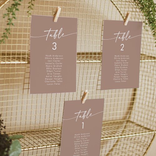 Boho Chic Neutral Taupe Hanging Seating Chart Invitation