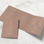 Boho Chic Neutral Taupe Monogram Wedding Tri-Fold Program<br><div class="desc">This boho chic neutral taupe monogram wedding tri-fold program is perfect for a minimalist wedding. The beige brown earth tone modern bohemian design features simple rustic calligraphy with a unique yet classic style. Personalize your wedding program with your initials, names, wedding date and location, your favorite quote or lyric, order...</div>