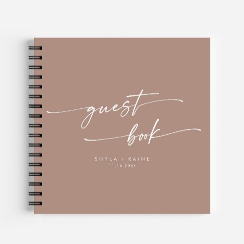 Boho Chic Neutral Taupe Wedding Guest Book