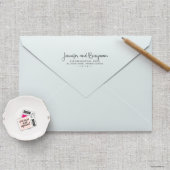 Boho Chic Newlyweds Return Address Stamp  (Envelope View)