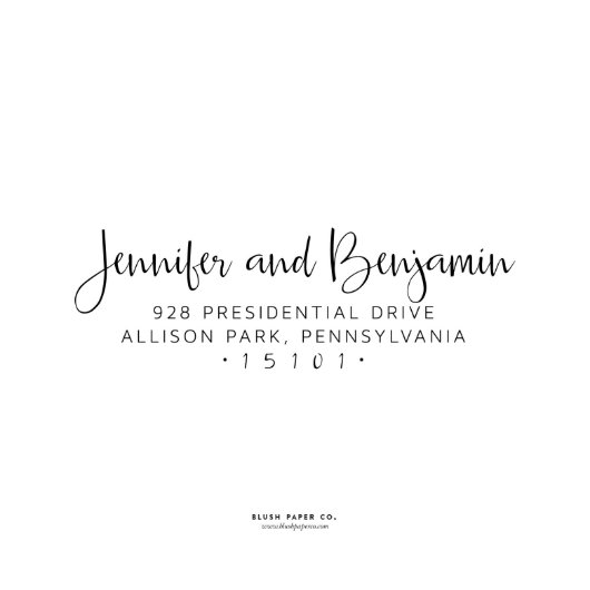 Boho Chic Newlyweds Return Address Stamp  (Stamp View)