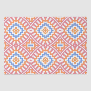 Boho Chic Orange Pink Yellow Ethnic Geometric Tissue Paper