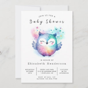 Boho Chic Owl Baby Shower Invitation