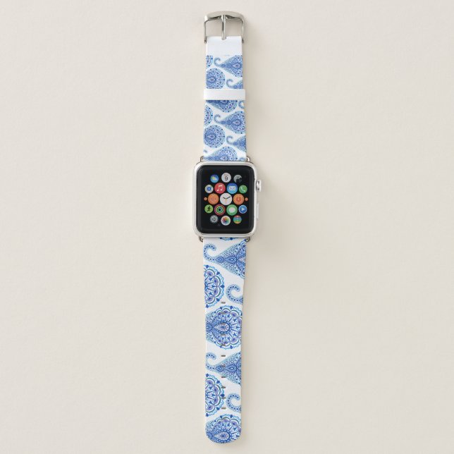 Boho Chic Paisley Seamless Oriental Apple Watch Band (Front)