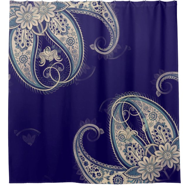 Boho Chic Paisley Seamless Pattern Shower Curtain (Front)