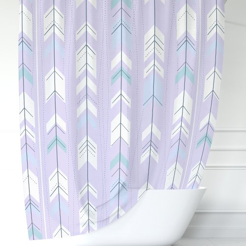 Boho Chic Pastel Purple Arrow Shower Curtain