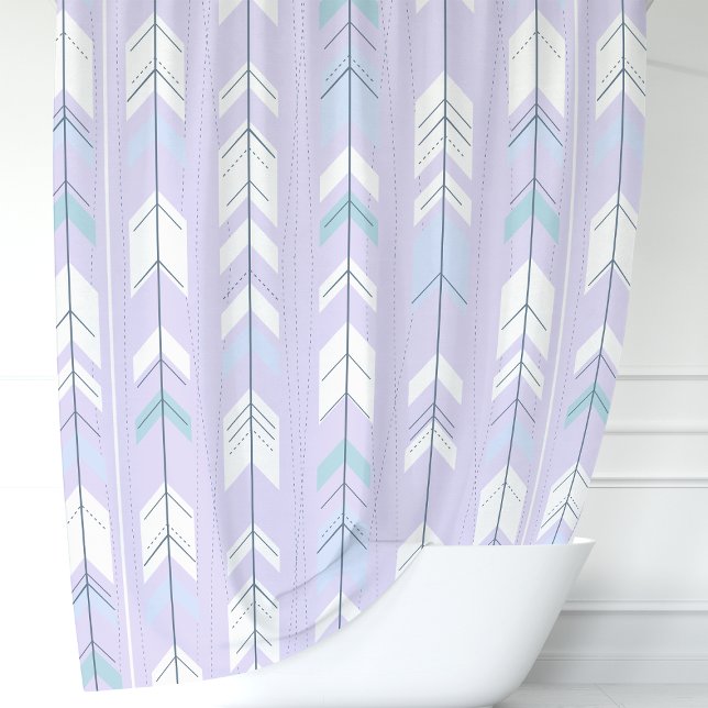 Boho Chic Pastel Purple Arrow Shower Curtain (Creator Uploaded)