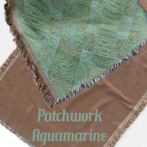 Boho Chic Patchwork Aquamarine Throw Blanket
