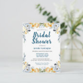 Boho Chic Peach Floral Bridal Shower Postcard (Standing Front)