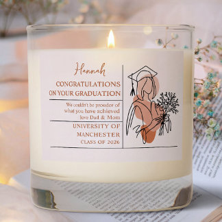 Boho Chic Personalized Graduation Candle