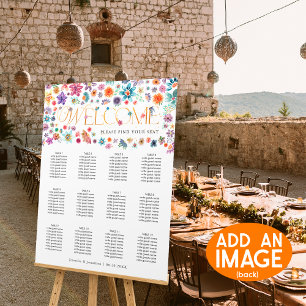 Boho Chic Photo Wildflower Wedding Seating Chart Foam Board