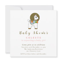 Boho chic pinata llama baby shower invitation card