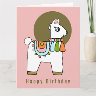 Boho chic pinata llama BIrthday Card