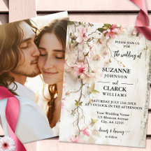 Boho Chic Pink Floral Rustic Wedding