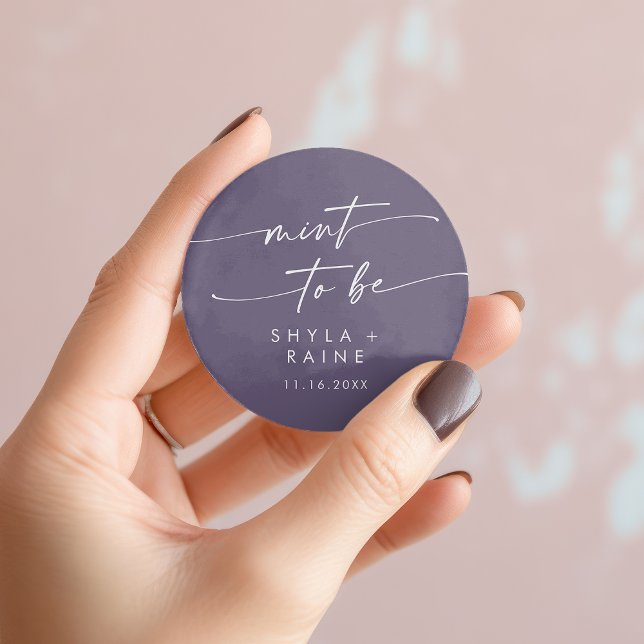 Boho Chic Plum Purple Mint To Be Favor Sticker (Boho Chic Plum Purple Mint To Be Favor Sticker)