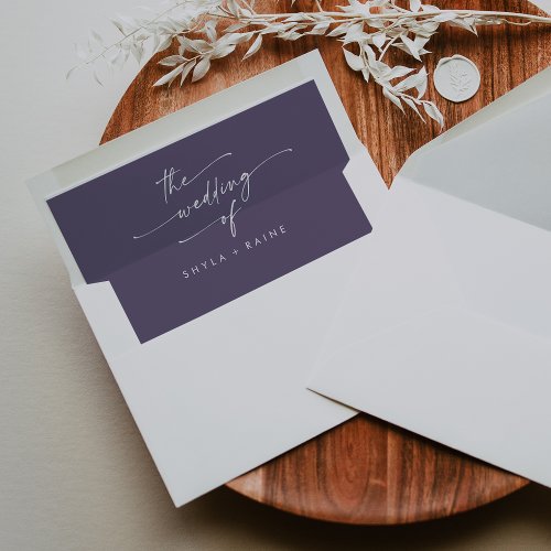 Boho Chic Plum Purple Wedding Envelope Liner