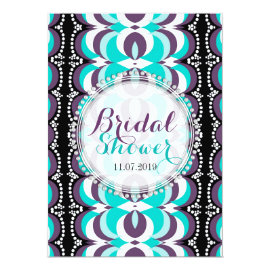 Boho Chic Purple Aqua Bridal Shower Card