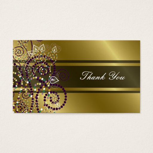 Customizable Boho Purple Spirals Gold Wedding Favor Gift Tag Business Cards