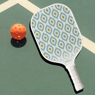 Boho Chic Quatrefoil Pattern Personalized Text  Pickleball Paddle