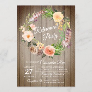 Boho Chic Retirement Party Invitation by party_depot at Zazzle