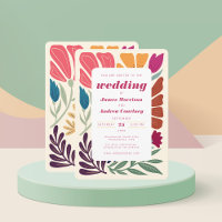 Boho Chic Retro Colorful Floral Wedding