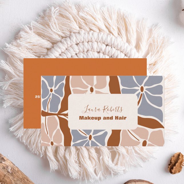 Boho Chic Retro Floral  Business Card (Creator Uploaded)