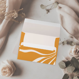 Boho Chic Retro Floral Wedding Envelope