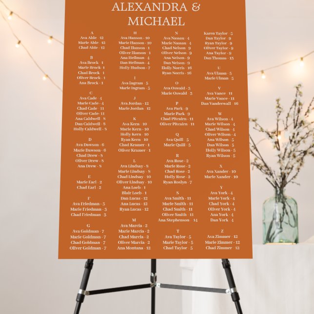 Boho Chic Retro Floral Wedding Foam Board (In Situ (Stand))