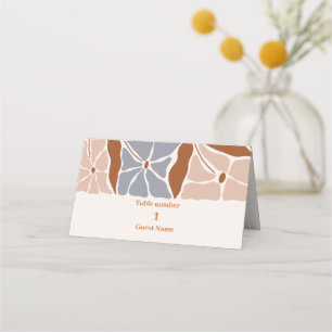Boho Chic Retro Floral Wedding Place Card