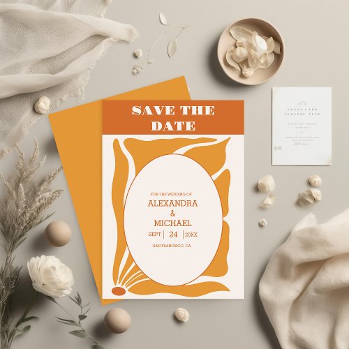 Boho Chic Retro Floral Wedding Save The Date