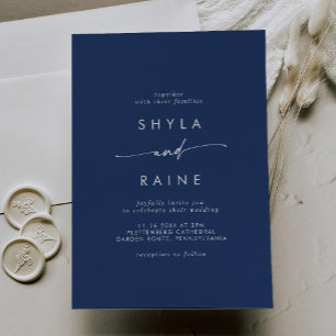 Boho Chic Royal Blue Casual Wedding Invitation