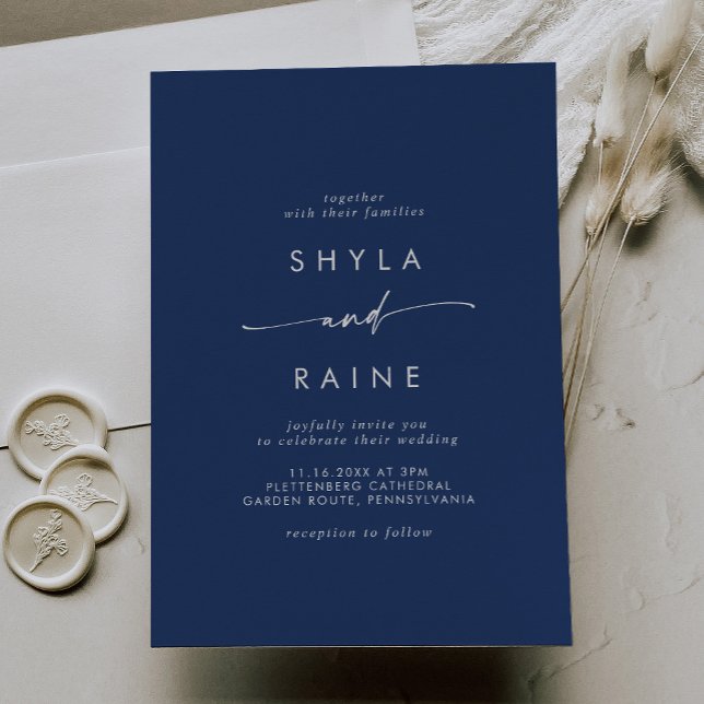 Boho Chic Royal Blue Casual Wedding Invitation (Creator Uploaded)