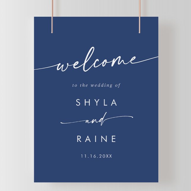 Boho Chic Royal Blue DIY Wedding Welcome Sign (Creator Uploaded)