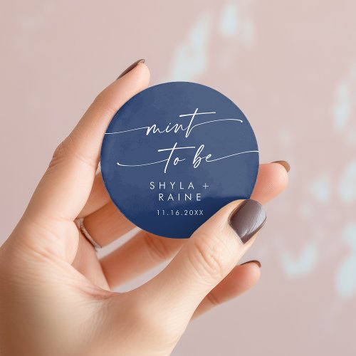 Boho Chic Royal Blue Mint To Be Favor Sticker