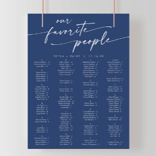 Boho Chic Royal Blue Printable Seating Chart