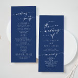 Boho Chic Royal Blue Tea Length Wedding Program<br><div class="desc">This boho chic royal blue tea length wedding program is perfect for a minimalist wedding ceremony. The bold dark blue modern bohemian design features simple rustic calligraphy with a unique yet classic style. Personalize your wedding program with you names, wedding date, location, order of service, wedding party and optional in...</div>