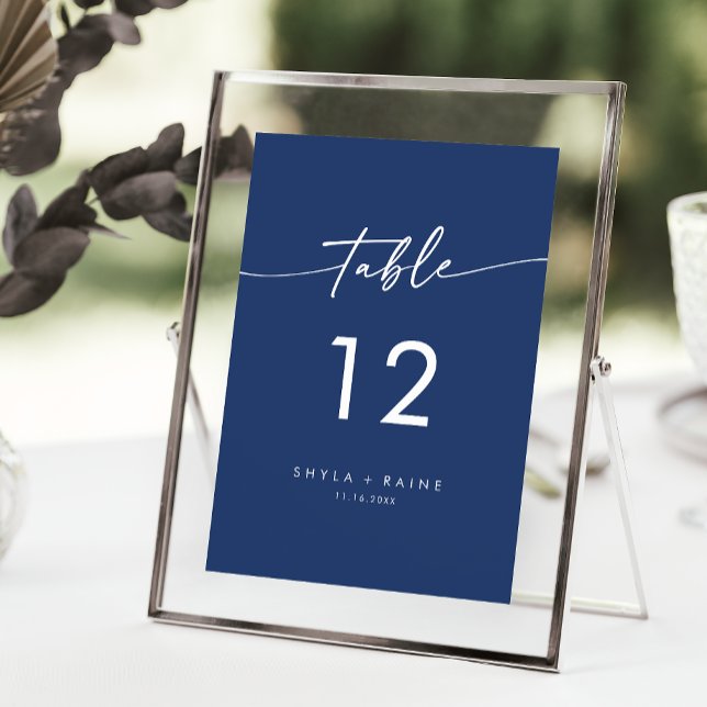 Boho Chic Royal Blue Wedding Table Numbers (Creator Uploaded)