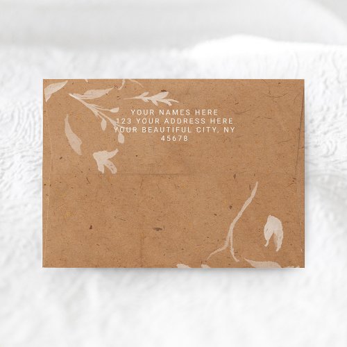 Boho Chic Rustic Modern  Custom Wedding Envelope