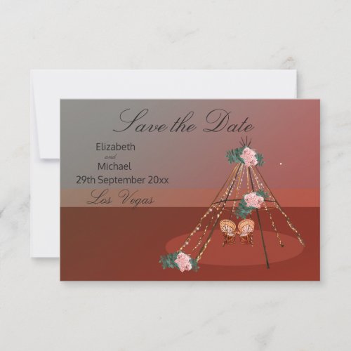 Boho Chic Rustic Teepee  TiPi Save The Date