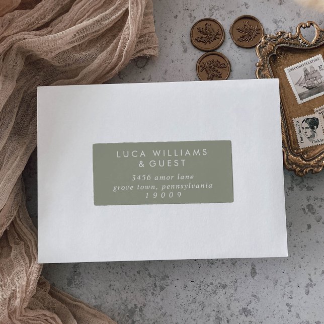 Boho Chic Sage Green Guest Address Labels (Creator Uploaded)