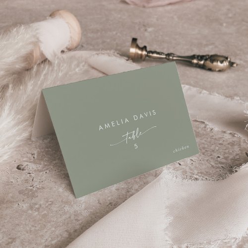 Boho Chic Sage Green Guest Name Place Cards