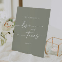 Boho Chic Sage Green Love Taco Bar Wedding