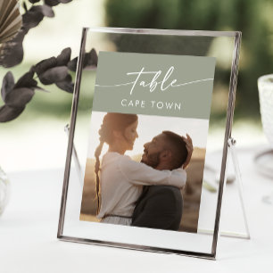 Boho Chic Sage Green Photo Table Numbers