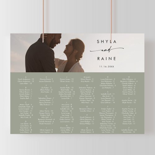 Boho Chic Sage Green Picture Seating Chart