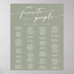 Boho Chic Sage Green Printable Seating Chart
