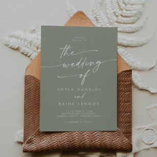 Boho Chic Sage Green The Wedding Of Invitation