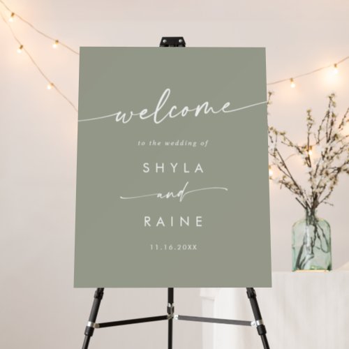 Boho Chic Sage Green Wedding Welcome Sign