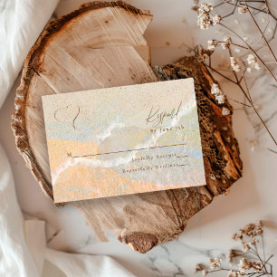 Boho Chic Sand Heart Beach Destination Wedding RSVP Card